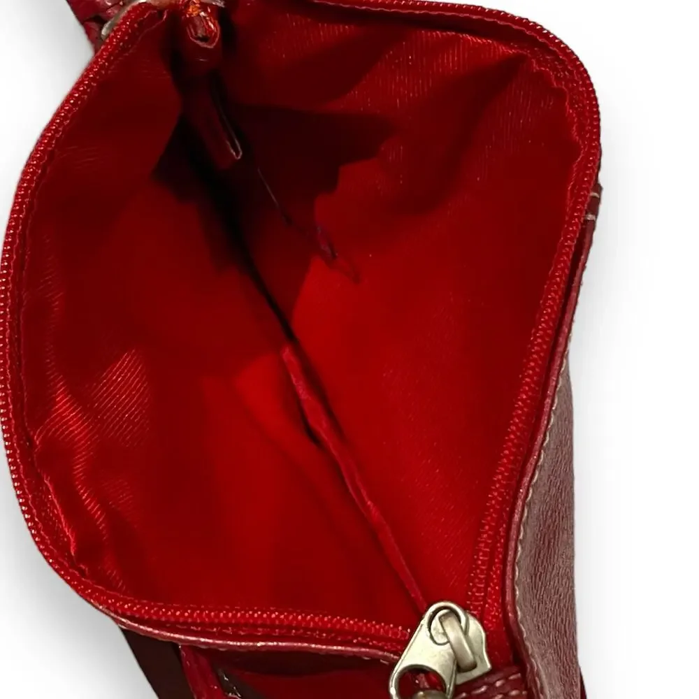 Ili New York Genuine Leather Wristlet Red